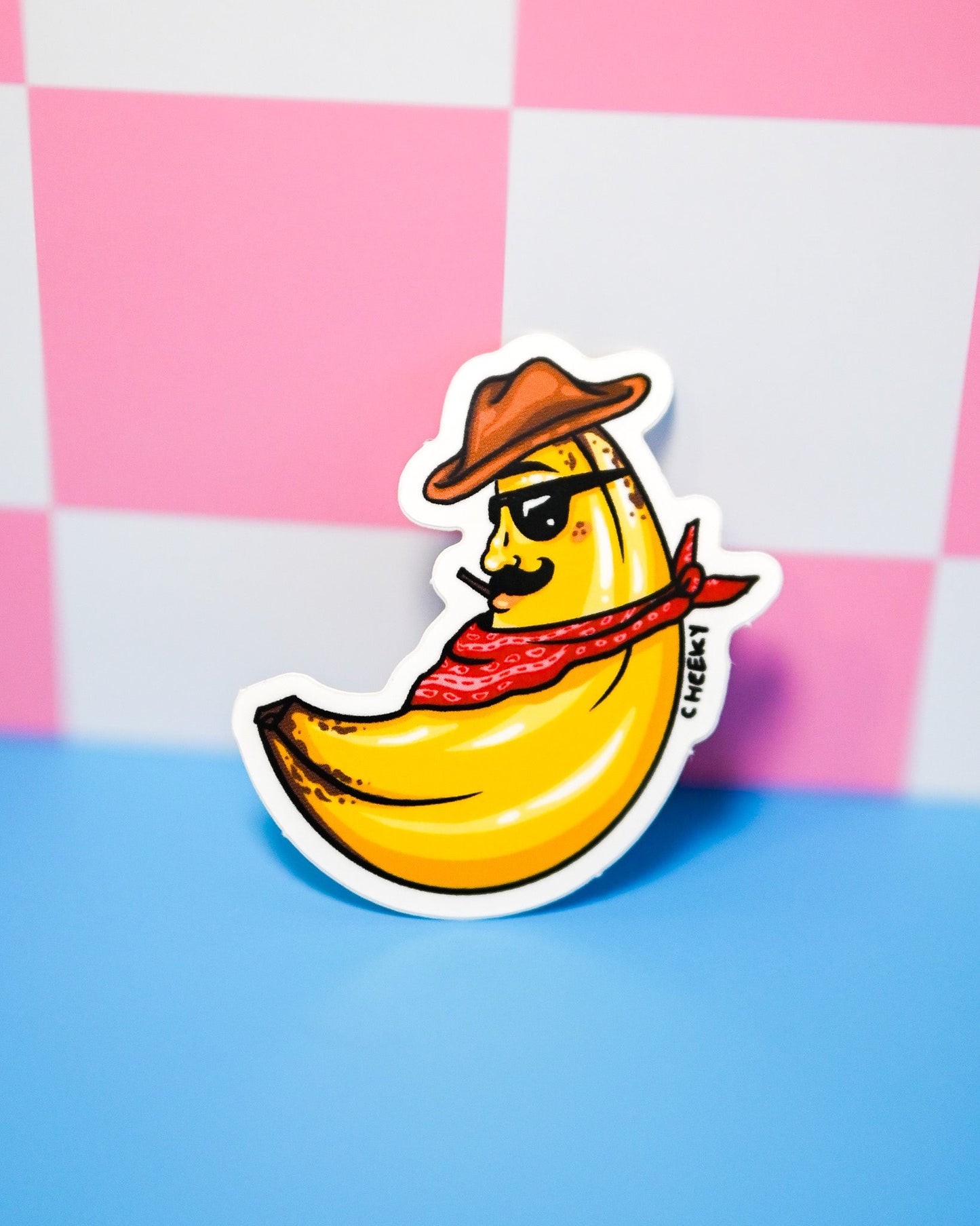 Banana Buzz Vinyl Sticker - Cheeky Art Studio - allison thompson - allisthompson - art - Electronics Stickers & Decals - Portland, Oregon - Asian American Artist