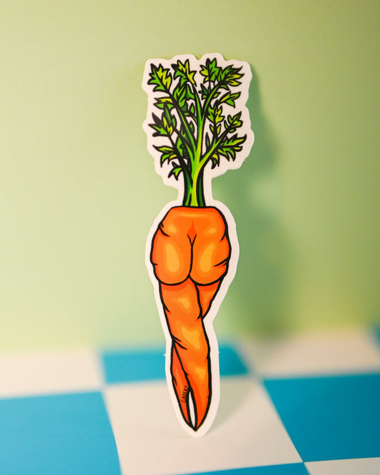 Carrot Booty Vinyl Sticker - Cheeky Art Studio - allison thompson - allisthompson - art - Electronics Stickers & Decals - Portland, Oregon - Asian American Artist