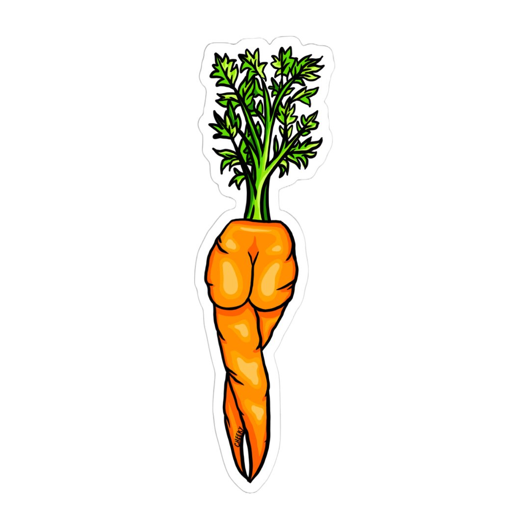 Carrot Gal Full Booty Vinyl Sticker - Cheeky Art Studio-allison thompson-allisthompson-art