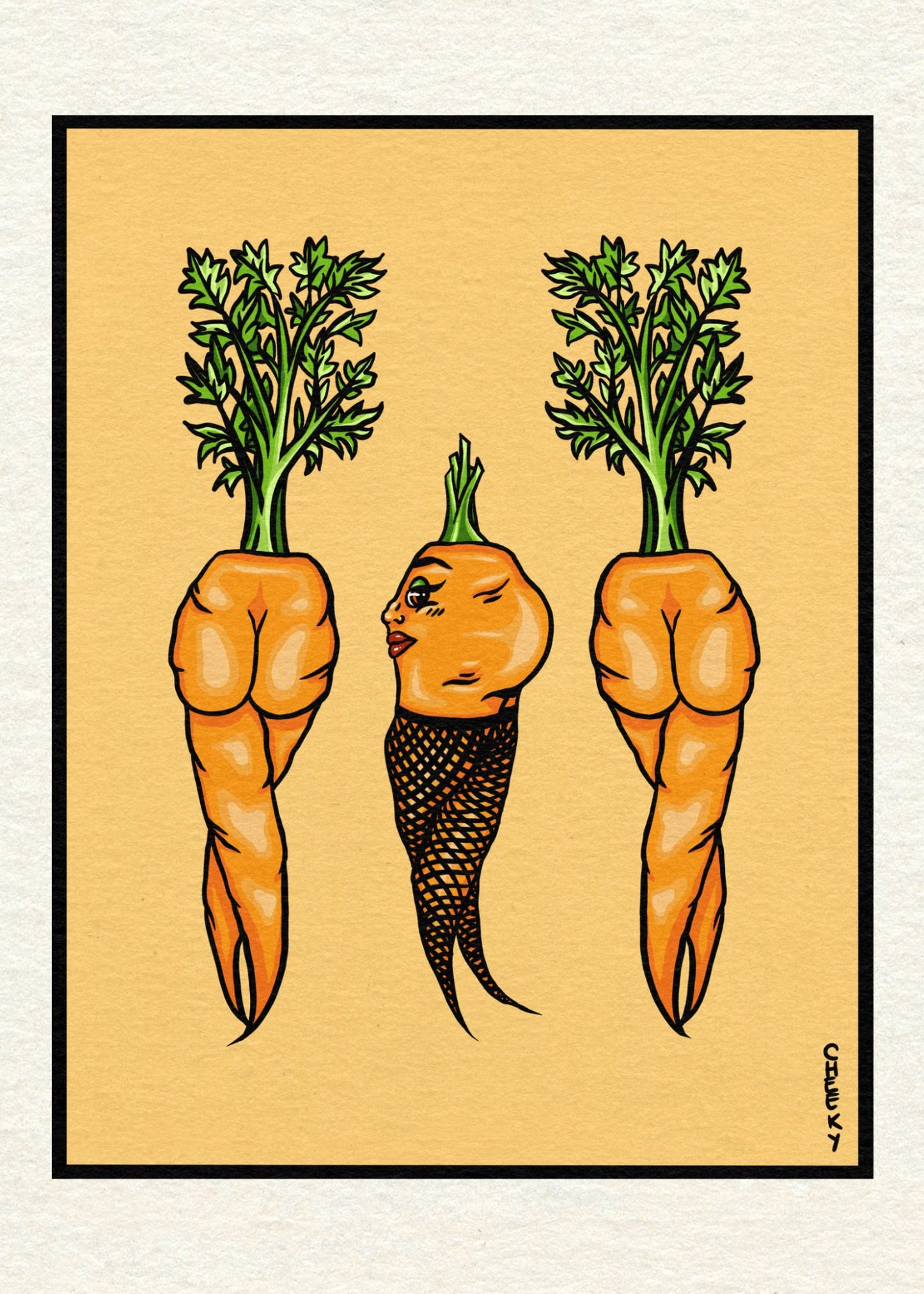 Carrot Gals Art Print - Cheeky Art Studio - art - carrot - print - Artwork - Portland, Oregon - Asian American Artist