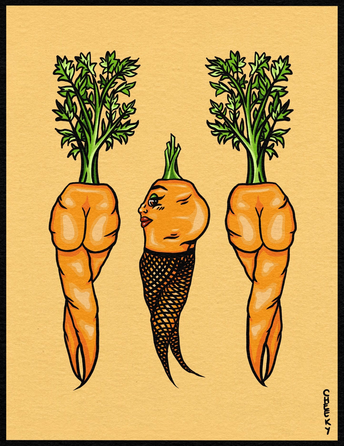 Carrot Gals Art Print - Cheeky Art Studio - art - carrot - print - Artwork - Portland, Oregon - Asian American Artist