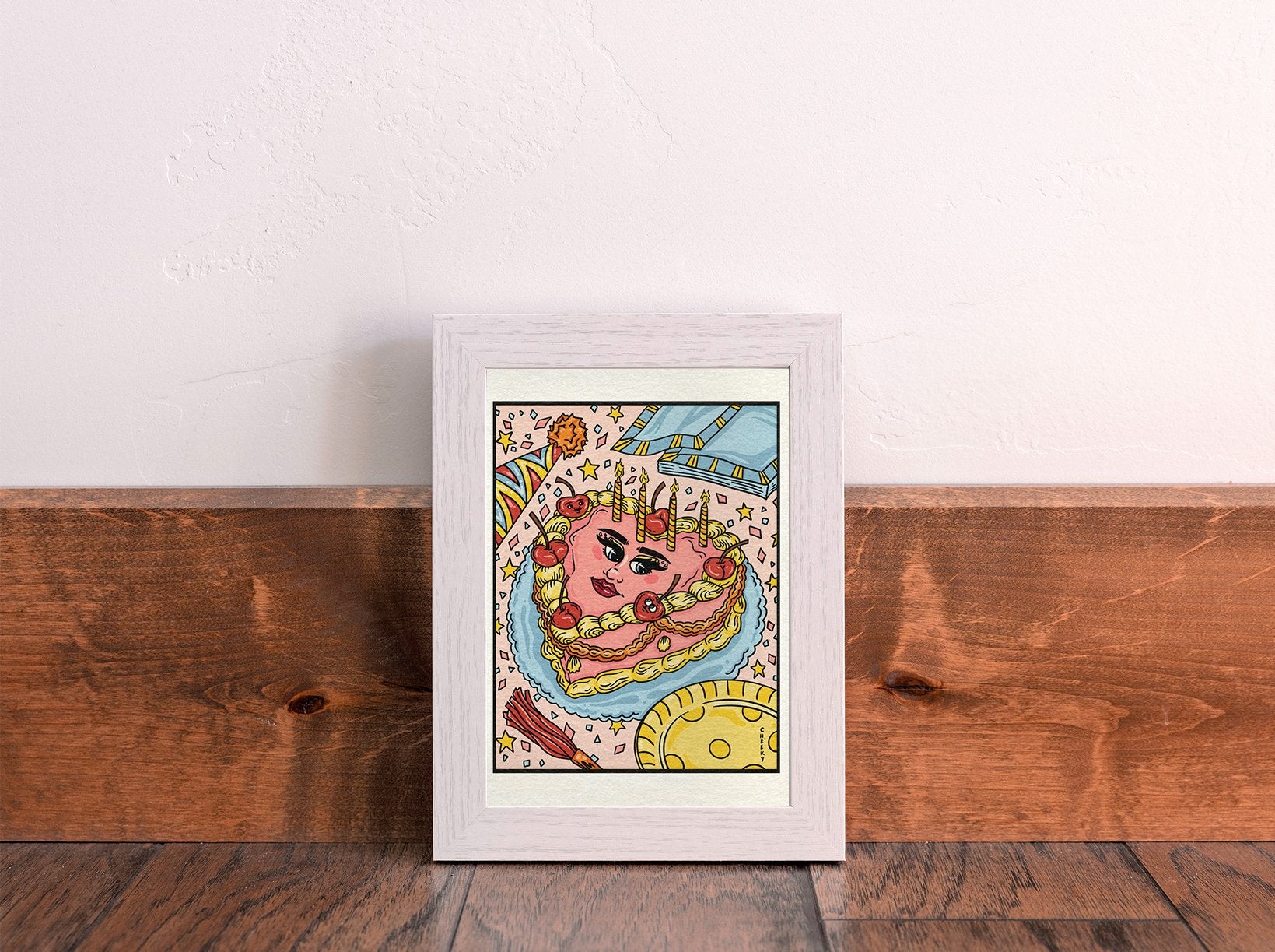 Cherrylicious Booty Bash Art Print - Cheeky Art Studio-art-birthday-cake