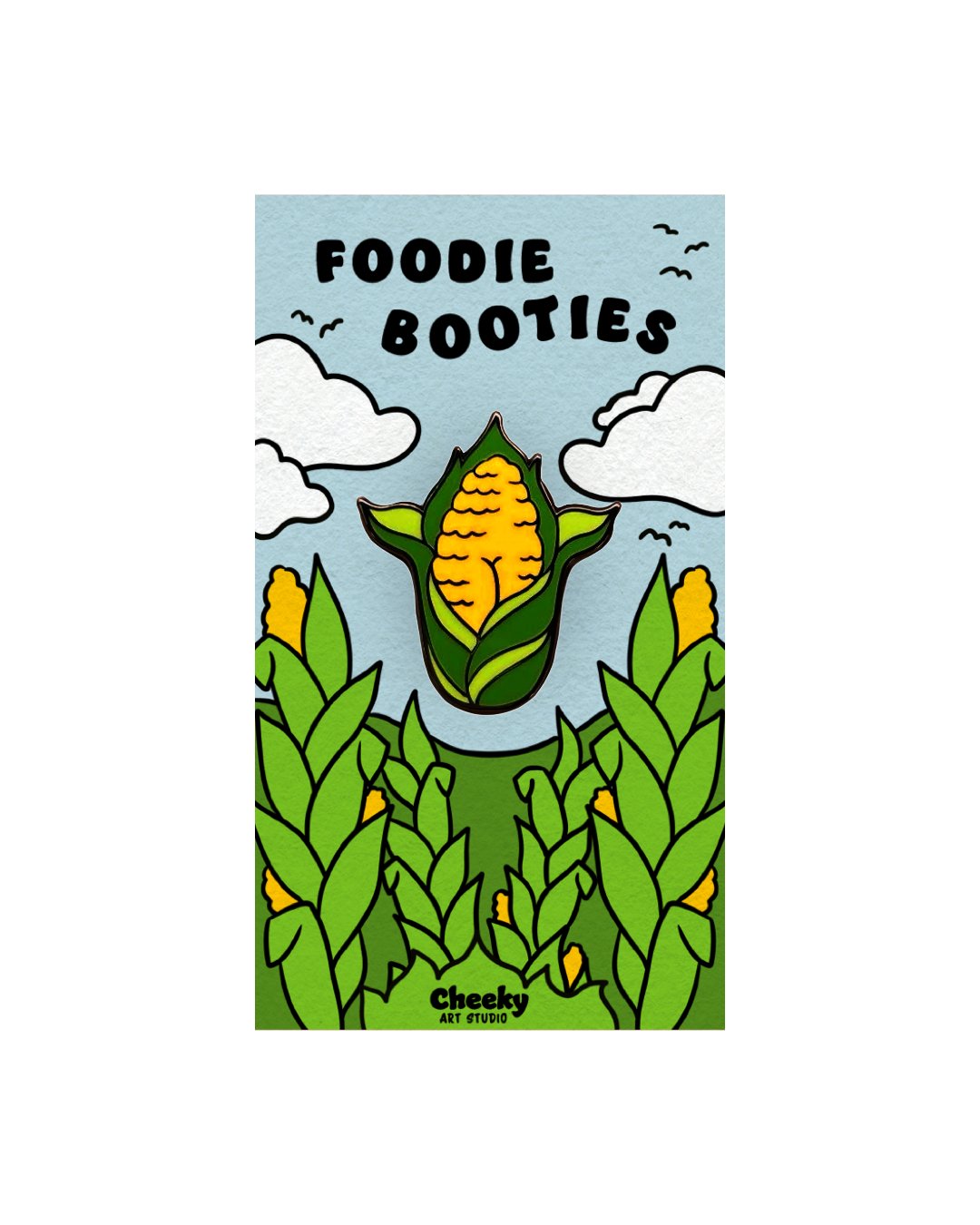 Corn Booty Enamel Pin - Cheeky Art Studio - Adult gifts - allison thompson - allisthompson