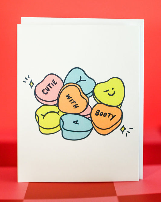 Cutie With A Booty Valentine’s Day Card - Cheeky Art Studio - allison thompson - allisthompson - art - Greeting & Note Cards - Portland, Oregon - Asian American Artist