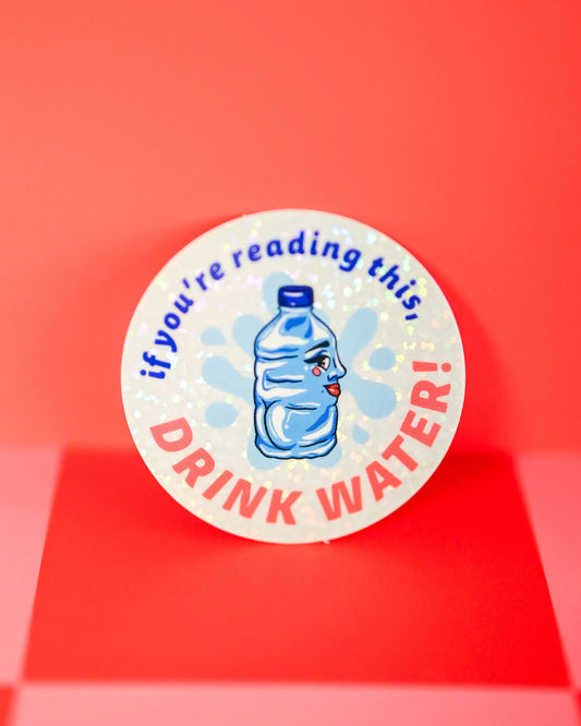 Drink Water! Vinyl Sticker - Cheeky Art Studio - allison thompson - allisthompson - art - Electronics Stickers & Decals - Portland, Oregon - Asian American Artist