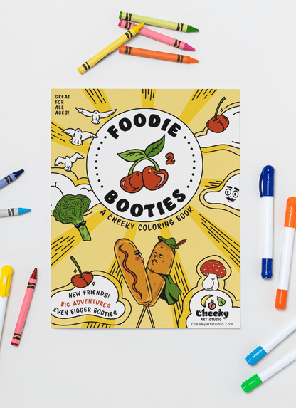 Foodie Booties 2: A Cheeky Coloring Book - Cheeky Art Studio - allison thompson - allisthompson - Apple - Coloring Book - Portland, Oregon - Asian American Artist