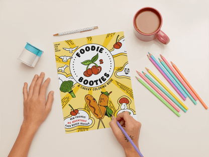 Foodie Booties 2: A Cheeky Coloring Book - Cheeky Art Studio - allison thompson - allisthompson - Apple - Coloring Book - Portland, Oregon - Asian American Artist