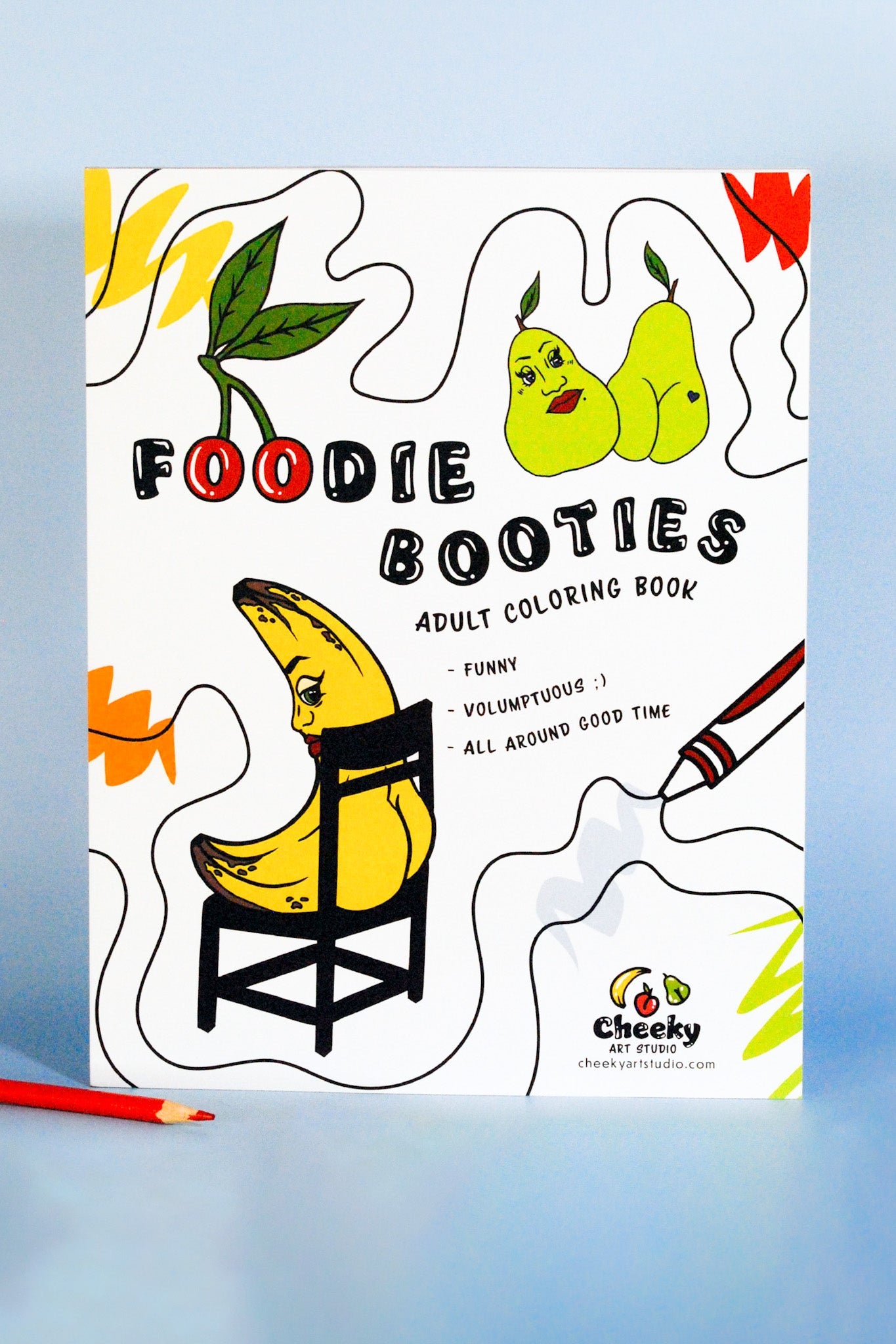 Foodie Booties Cheeky Adult Coloring Book - Cheeky Art Studio-allison thompson-allisthompson-Apple