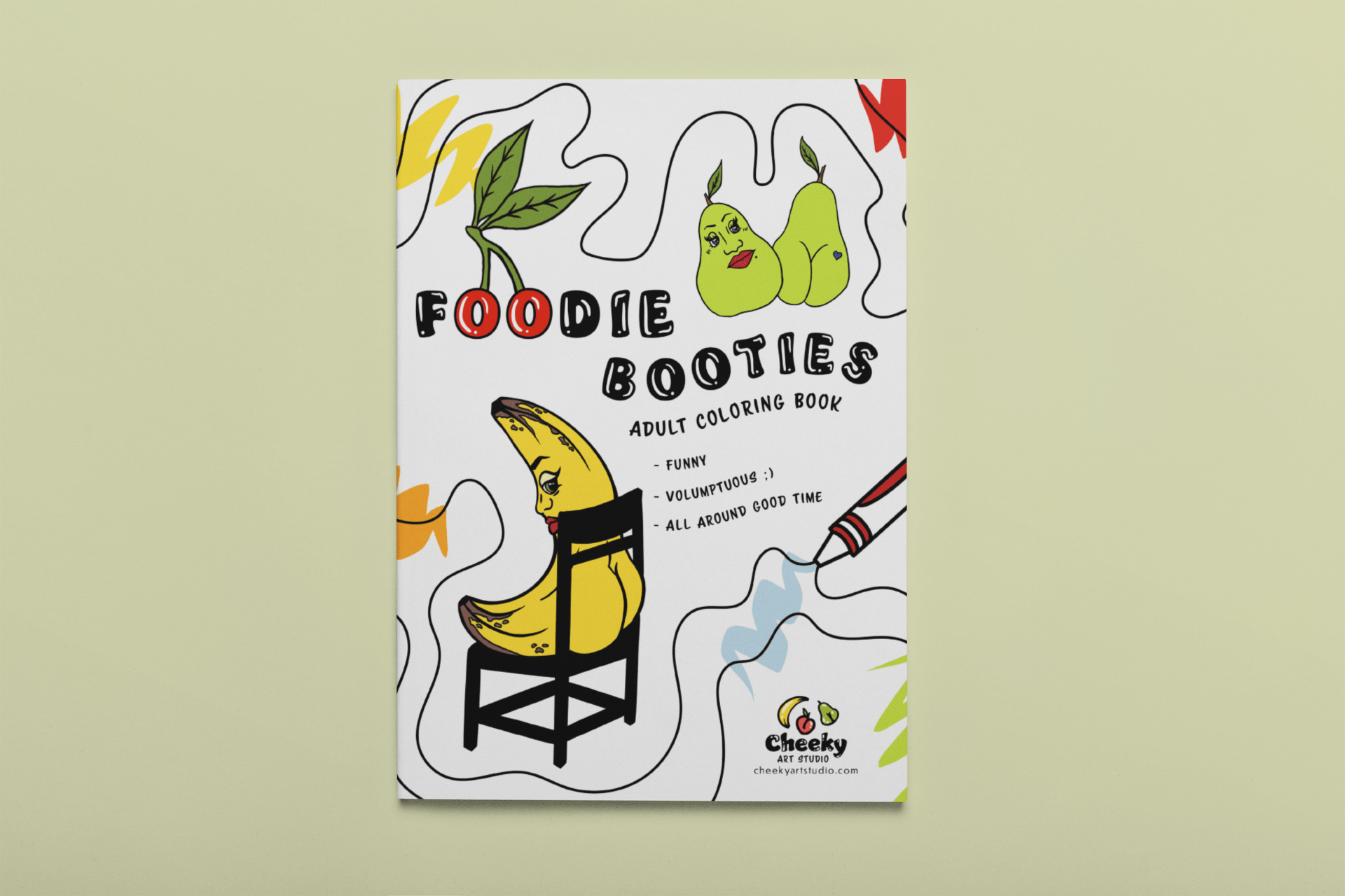 Foodie Booties Cheeky Adult Coloring Book - Cheeky Art Studio - allison thompson - allisthompson - Apple - Coloring Book - Portland, Oregon - Asian American Artist