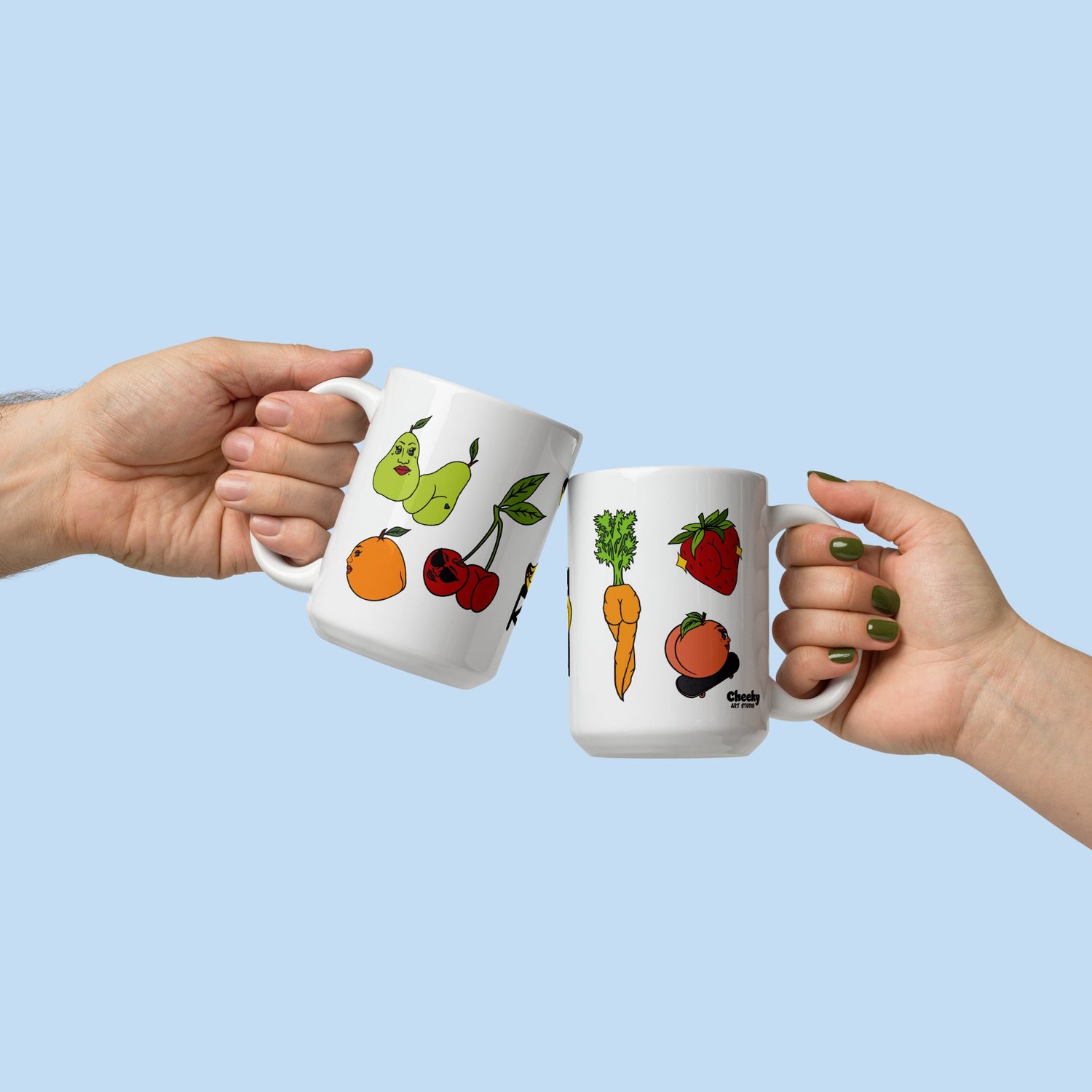 Foodie Booties Coffee Mug - Cheeky Art Studio-banana-carrot-Cherry