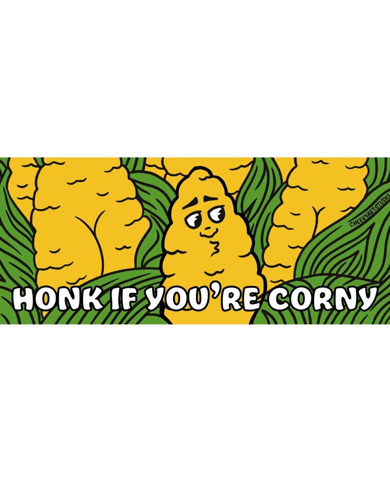 Honk If You’re Corny Bumper Sticker - Cheeky Art Studio-bumper sticker-Corn-honk