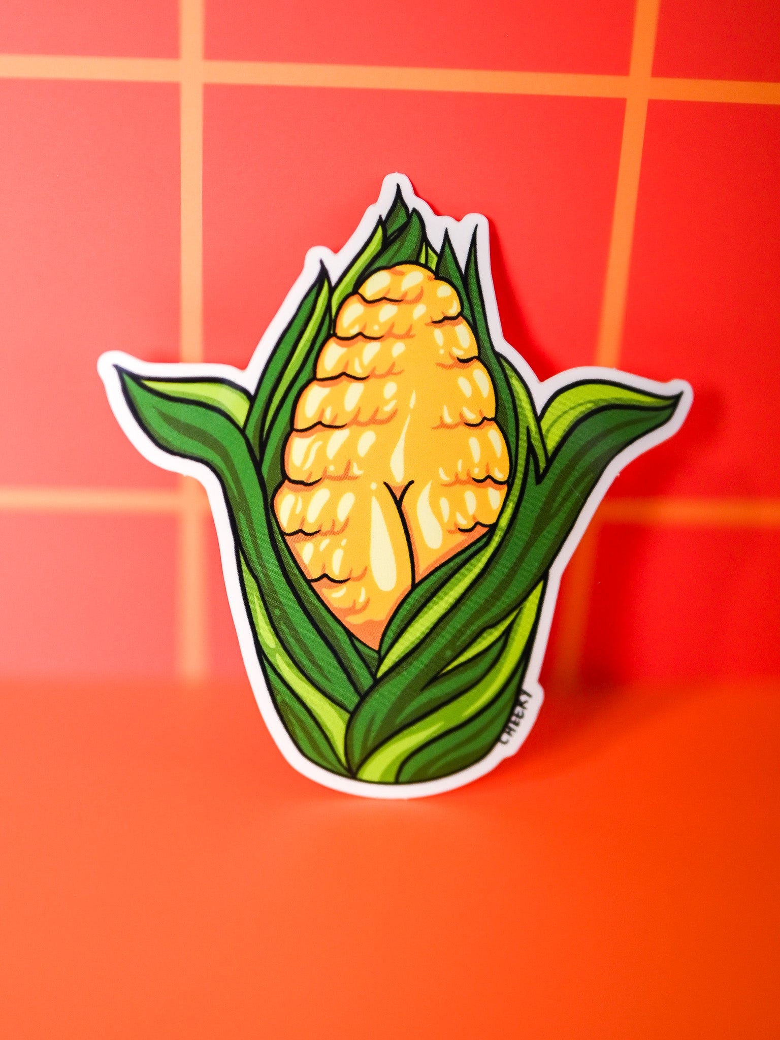 It’s Corn! Vinyl Sticker - Cheeky Art Studio - allison thompson - allisthompson - art - Electronics Stickers & Decals - Portland, Oregon - Asian American Artist