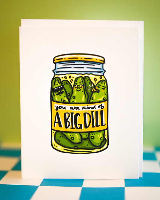 Kind Of A Big Dill Pickle Jar Card - Cheeky Art Studio - allison thompson - allisthompson - art - Greeting & Note Cards - Portland, Oregon - Asian American Artist