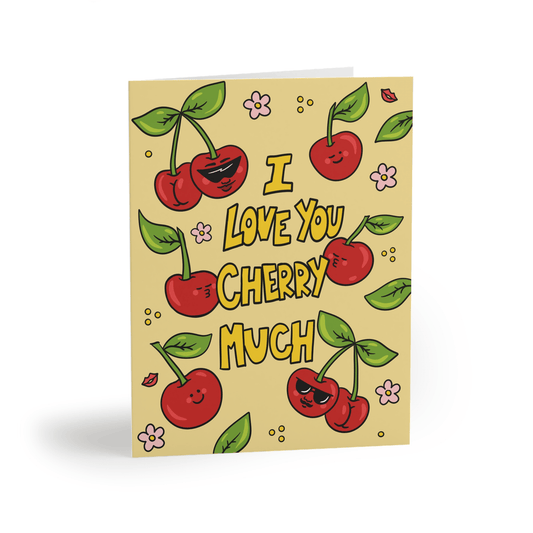 Love You Cherry Much Valentine’s Day Card - Cheeky Art Studio - allison thompson - allisthompson - art - Greeting & Note Cards - Portland, Oregon - Asian American Artist