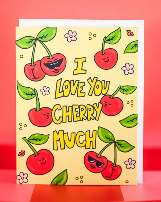 Love You Cherry Much Valentine’s Day Card - Cheeky Art Studio - allison thompson - allisthompson - art - Greeting & Note Cards - Portland, Oregon - Asian American Artist