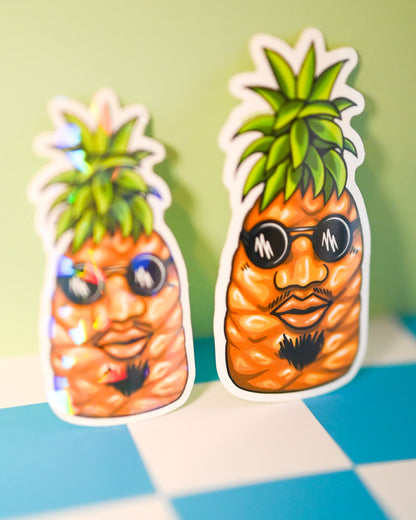 Mr. Pineapple Vinyl Sticker - Cheeky Art Studio - allison thompson - allisthompson - art - Electronics Stickers & Decals - Portland, Oregon - Asian American Artist