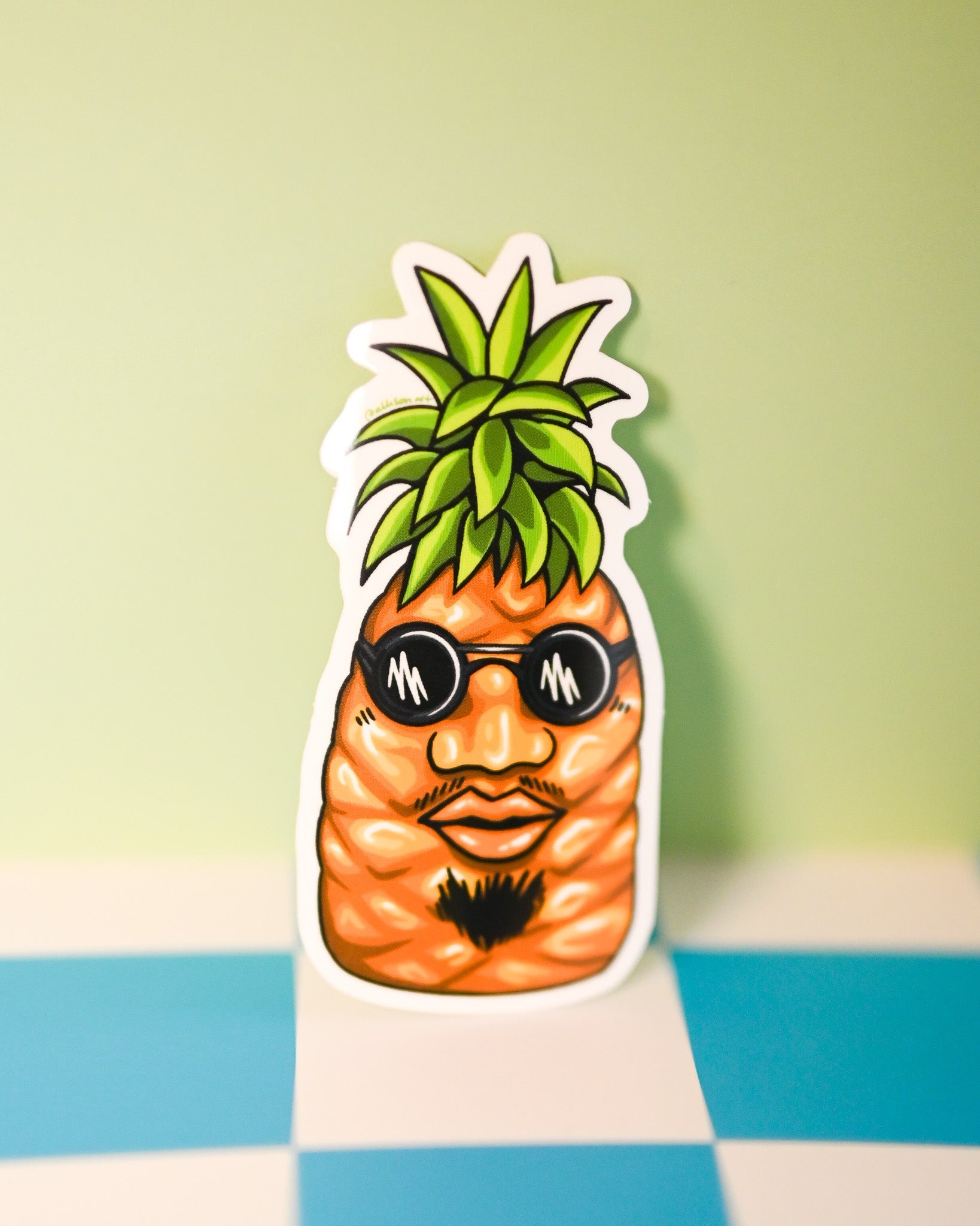 Mr. Pineapple Vinyl Sticker - Cheeky Art Studio - allison thompson - allisthompson - art - Electronics Stickers & Decals - Portland, Oregon - Asian American Artist