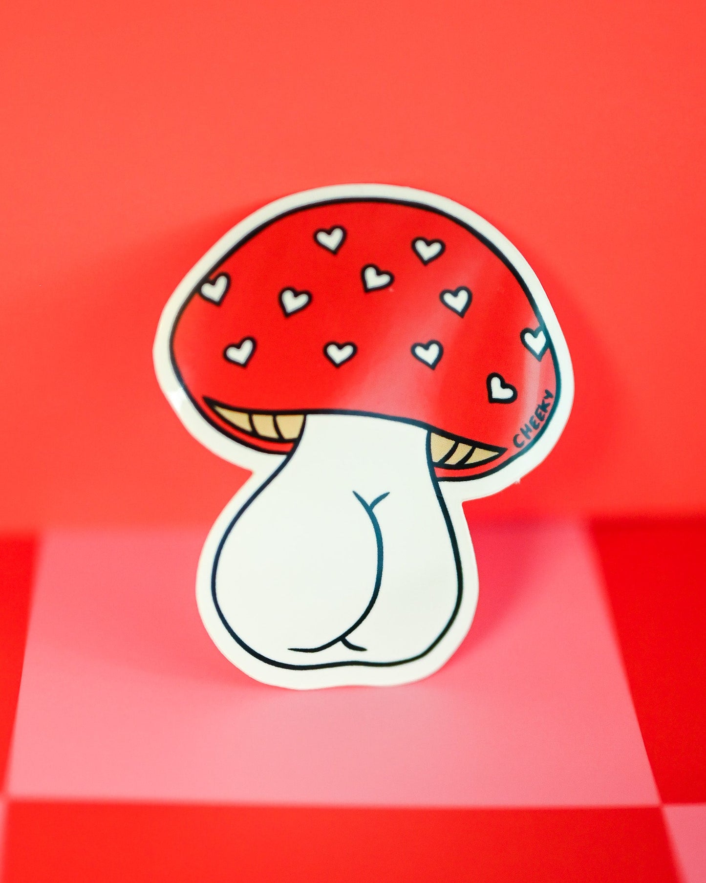 Mushroom Booty Vinyl Sticker - Cheeky Art Studio - allison thompson - allisthompson - art - Electronics Stickers & Decals - Portland, Oregon - Asian American Artist