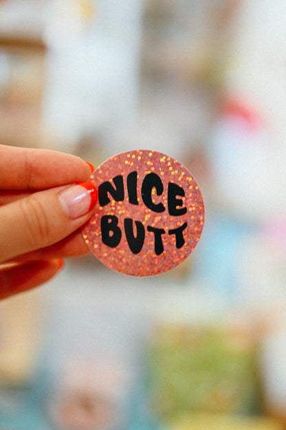 Nice Butt Vinyl Sticker - Cheeky Art Studio - allison thompson - allisthompson - art