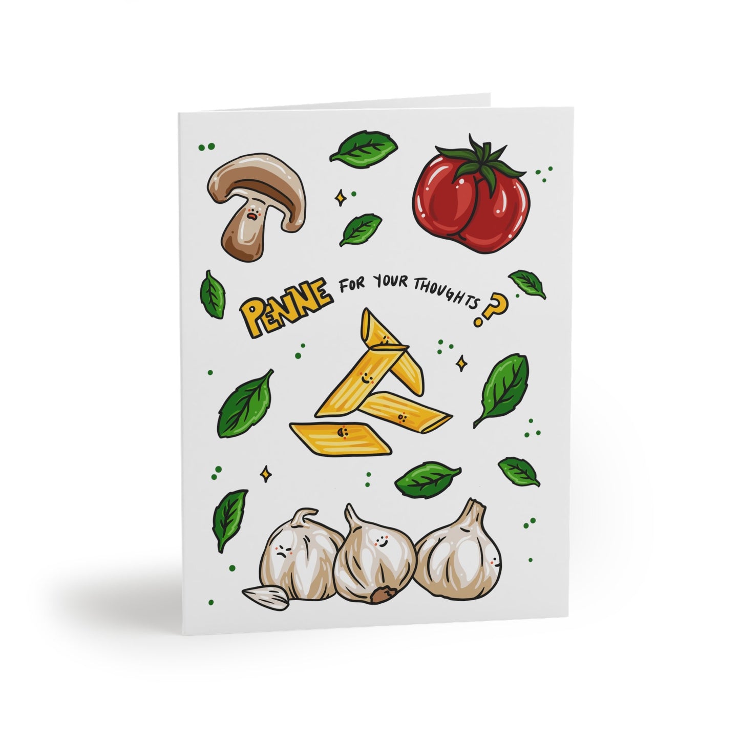 Penne For Your Thoughts Greeting Card - Cheeky Art Studio - allison thompson - allisthompson - art