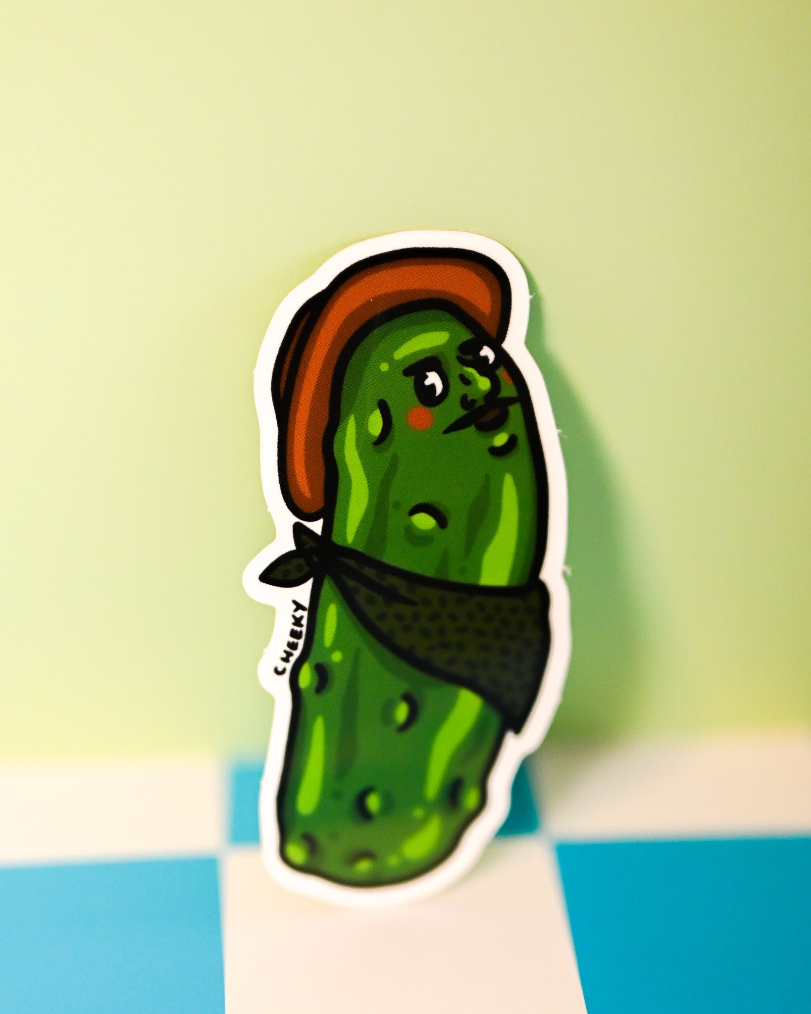 Pickle Rico Vinyl Sticker - Cheeky Art Studio - allison thompson - allisthompson - art - Electronics Stickers & Decals - Portland, Oregon - Asian American Artist