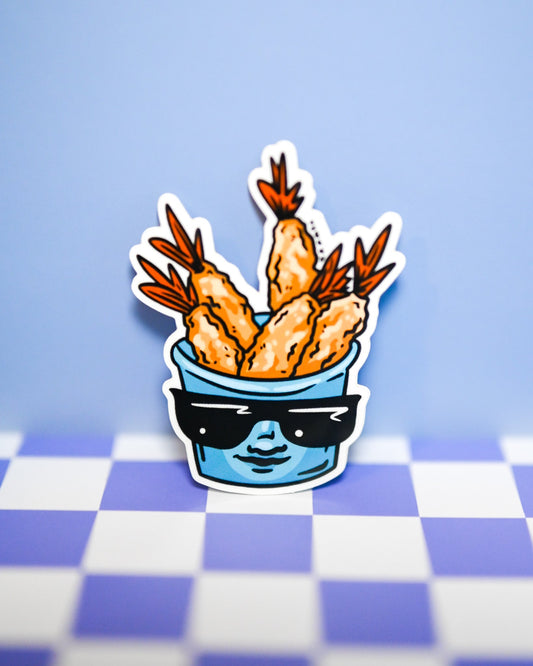 Shrimp Tempura Vinyl Sticker - Cheeky Art Studio - allison thompson - allisthompson - art - Electronics Stickers & Decals - Portland, Oregon - Asian American Artist