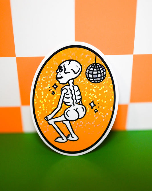 Skeleton Disco Party Vinyl Sticker - Cheeky Art Studio - allison thompson - allisthompson - art - Electronics Stickers & Decals - Portland, Oregon - Asian American Artist