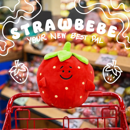 Strawbebe Plushie - Cheeky Art Studio - plush - strawberries - strawberry - Plushies - Portland, Oregon - Asian American Artist