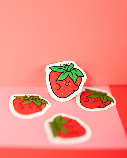 Strawbebe Vinyl Sticker - Cheeky Art Studio - allison thompson - allisthompson - art - Electronics Stickers & Decals - Portland, Oregon - Asian American Artist