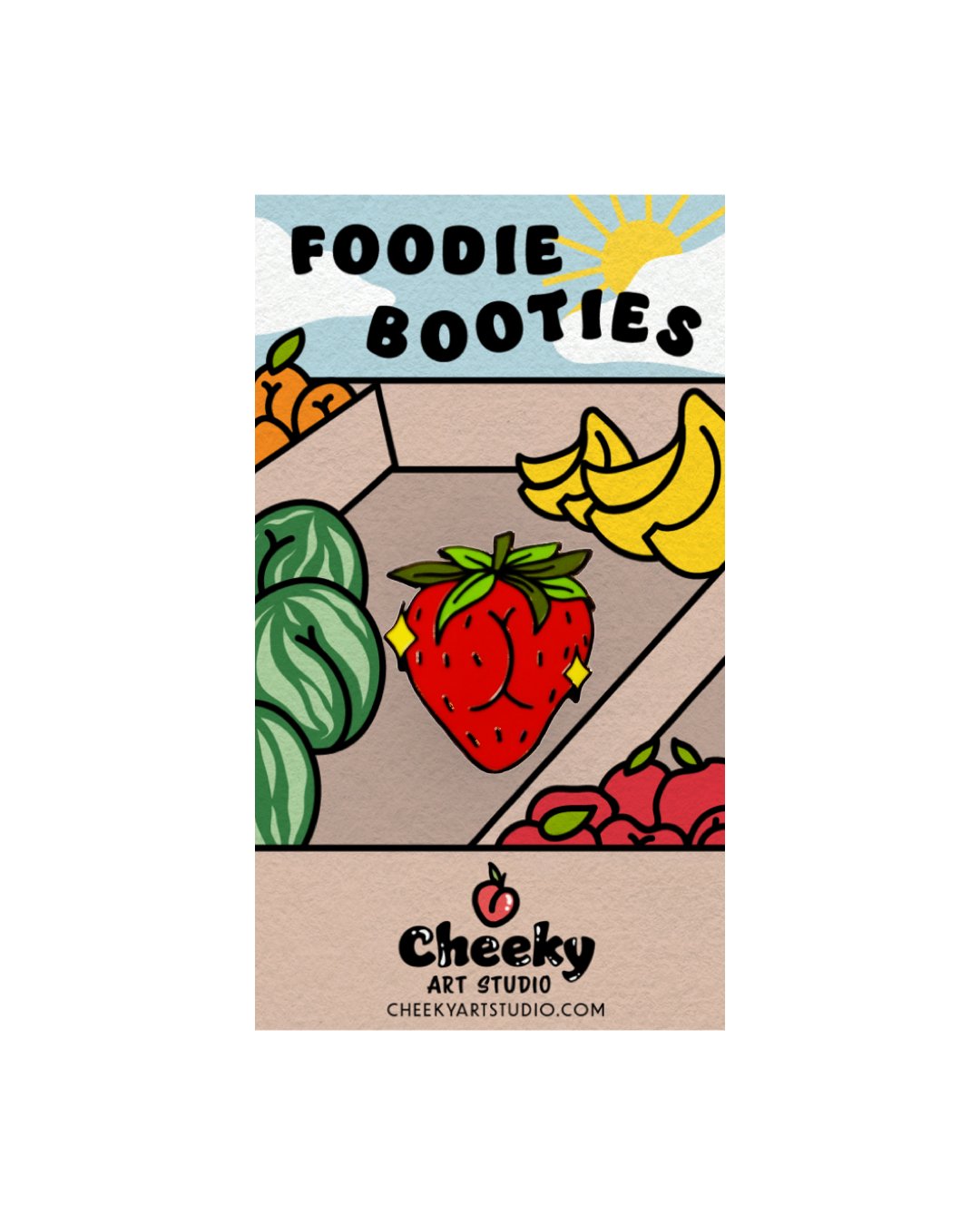 Strawbooty Enamel Pin