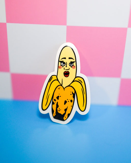 Surprised Nanner Vinyl Sticker - Cheeky Art Studio - allison thompson - allisthompson - art - Electronics Stickers & Decals - Portland, Oregon - Asian American Artist