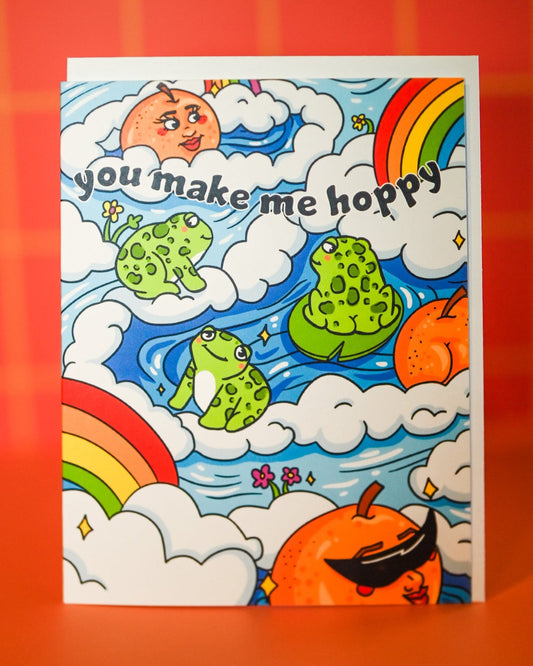 You Make Me Hoppy Greeting Card - Cheeky Art Studio - allison thompson - allisthompson - art - Greeting & Note Cards - Portland, Oregon - Asian American Artist